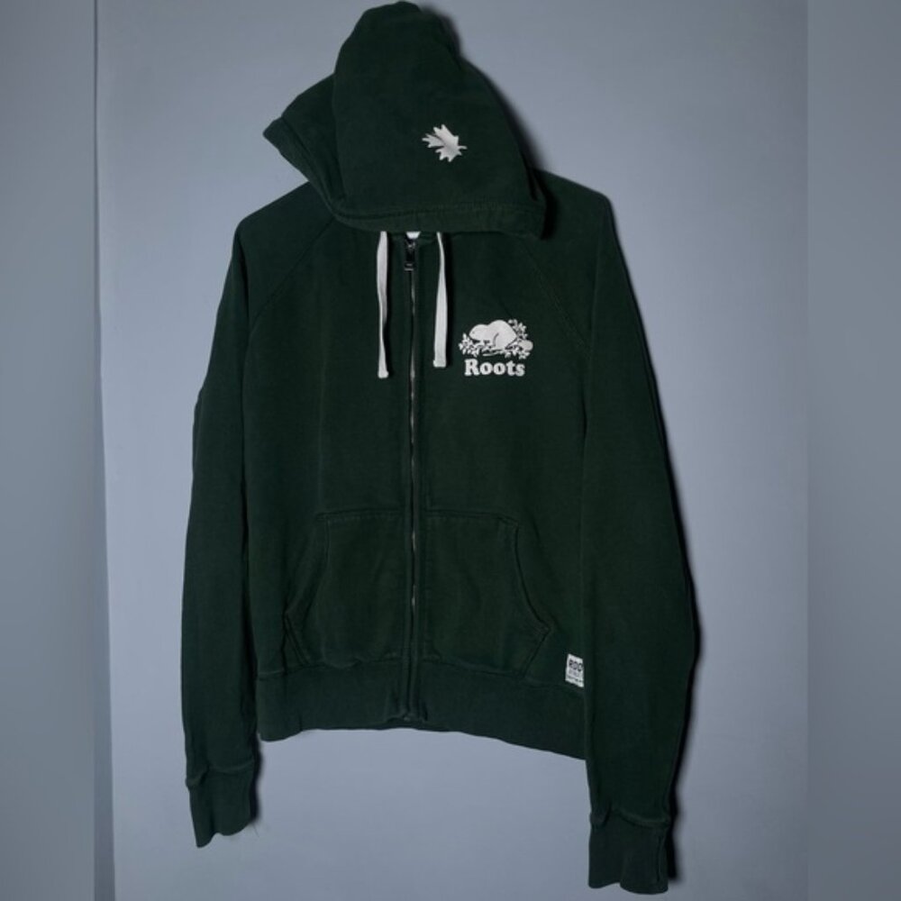 Roots Medium Zip Up Sweatshirt Green Minimalist Neutral Cottagecore Sweater Tops
